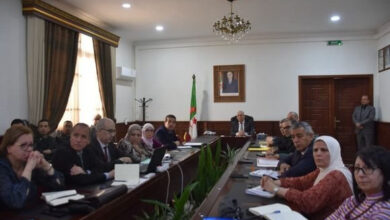 Photo de Cherfa préside une réunion de travail de la commission technique en charge du recensement général de l’agriculture