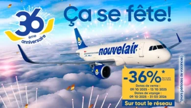 Nouvelair lance sa promo « Spéciale 36 ans », faisant ainsi bénéficier ses passagers de 36% de réduction sur l'ensemble de son réseau