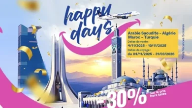 nouvelair lance sa promo happy days profitez de -30% de réduction vers l’Arabie saoudite, l’Algérie, le Maroc et la Turquie
